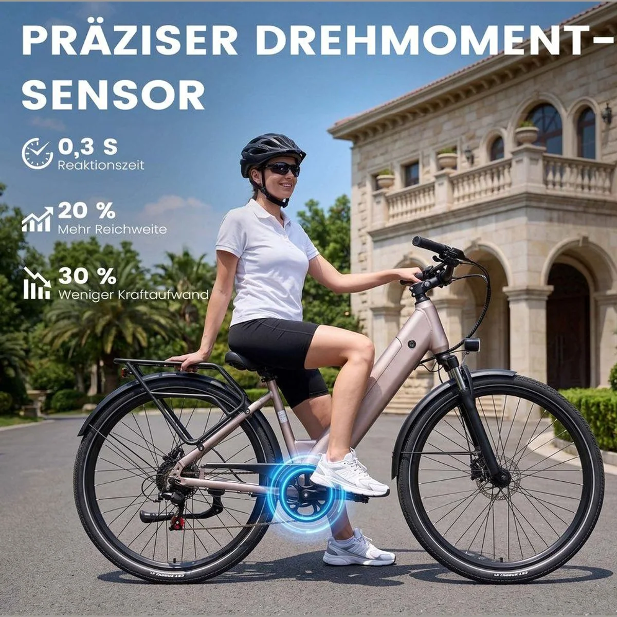 Vankel Lira City-Elektrofahrrad, 250W Motor, 48V Akku, 140 km Reichweite 4