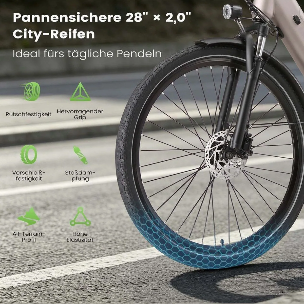 Vankel Lira City-Elektrofahrrad, 250W Motor, 28 Zoll, 140 km Reichweite 5