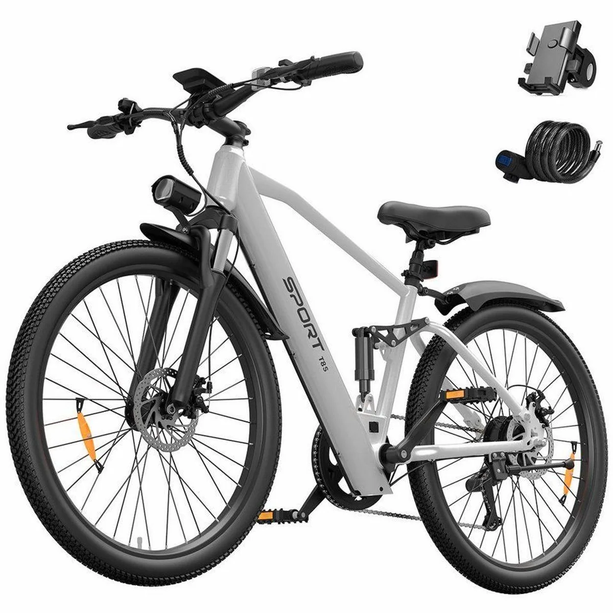 Vankel E-Bike T8S, 250W Heckmotor, 624Wh Akku, Shimano 7-Gang, 26 Zoll