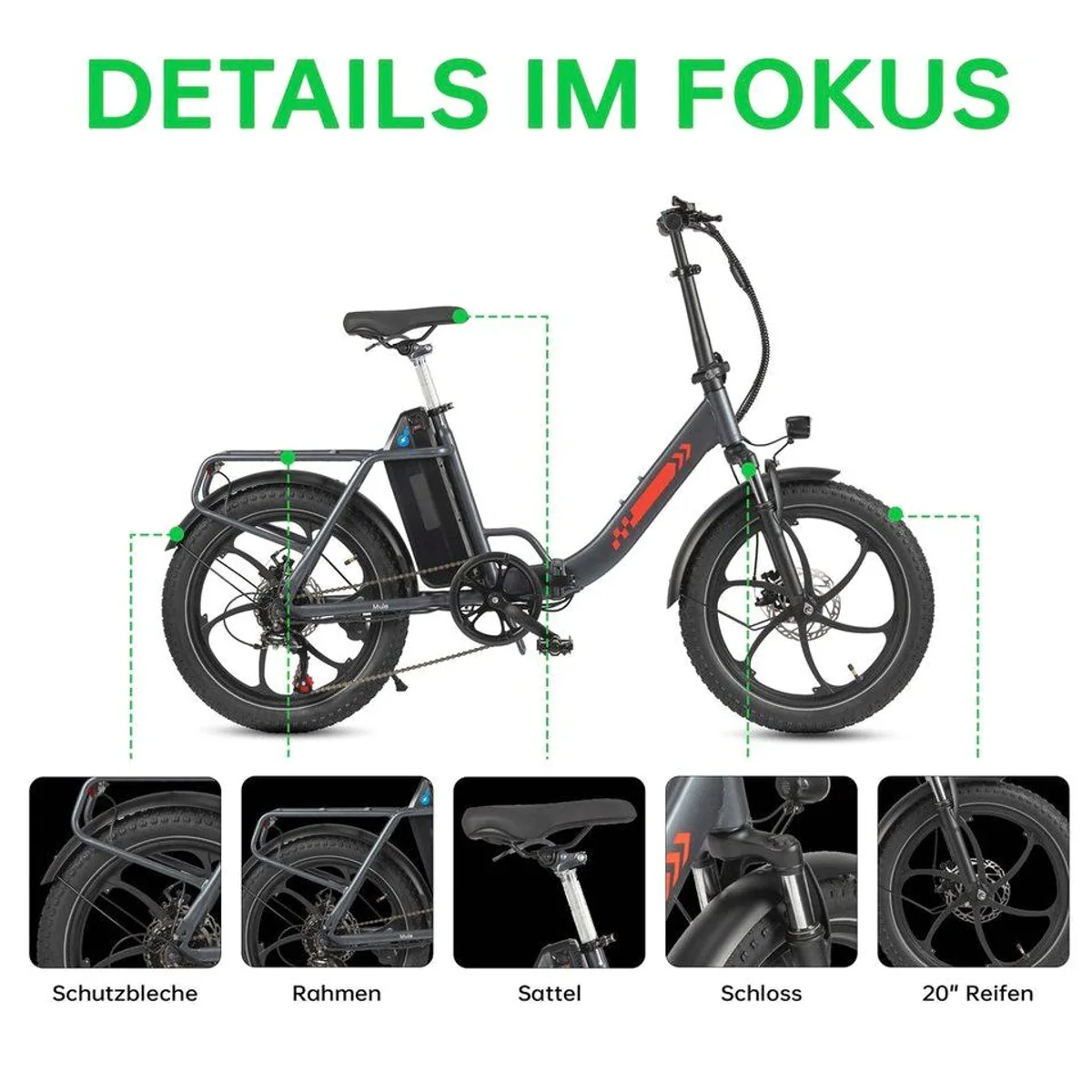 Vankel E-Bike E1, kompaktes Faltdesign, kraftvolle 120 km Reichweite, 7-Gang-Schaltung 2