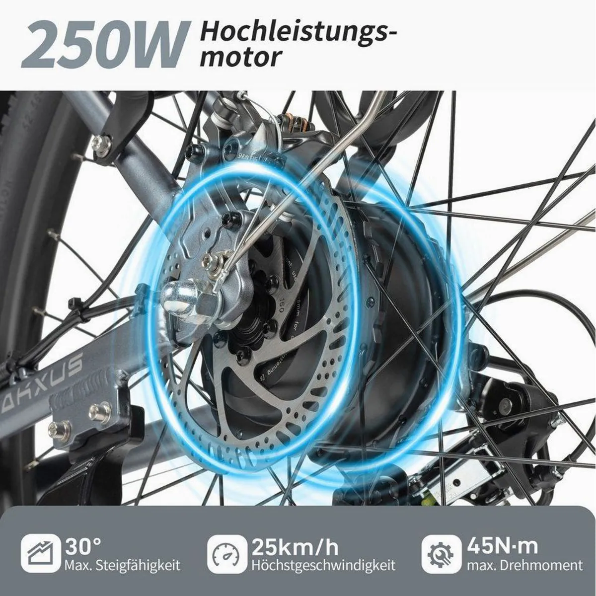 Vankel E-Bike 27M204 Trekkingrad, 250W Motor, 60-65 km Reichweite, 7-Gang Shimano 4