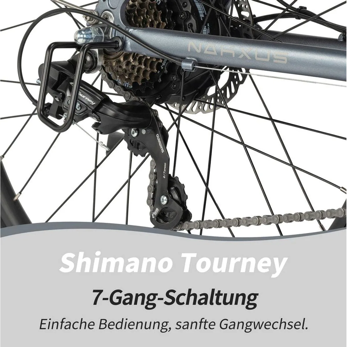 Vankel E-Bike 27M204 Trekkingrad, 250W Motor, 60-65 km Reichweite, 7-Gang Shimano 5