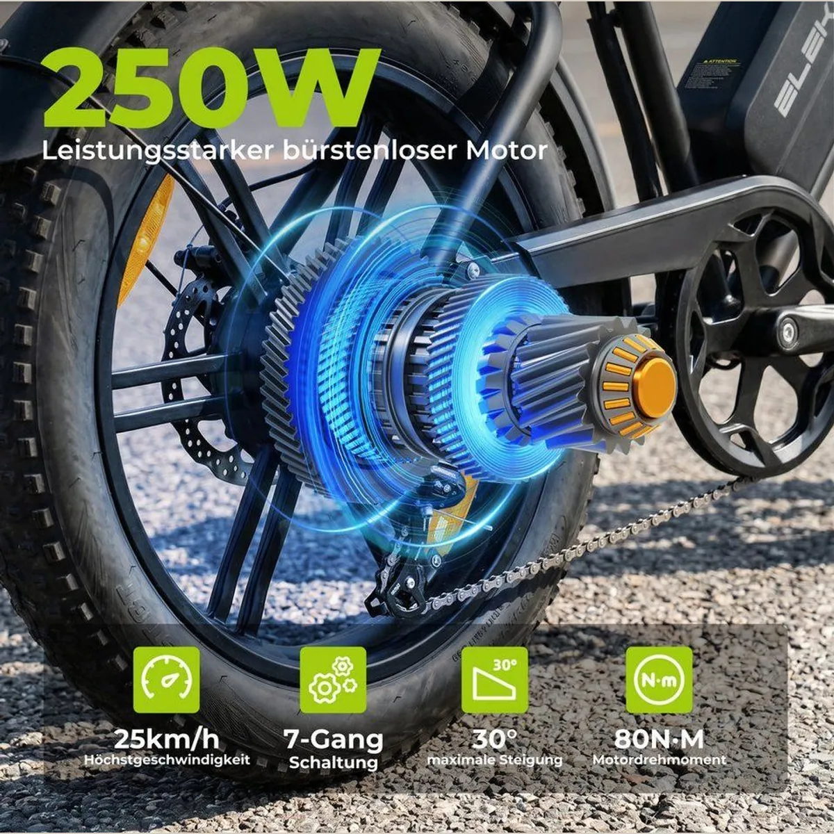 Vankel E-Bike Cityrad E7-2.0, 720Wh Akku, 25 km/h, 7-Gang-Schaltung 3