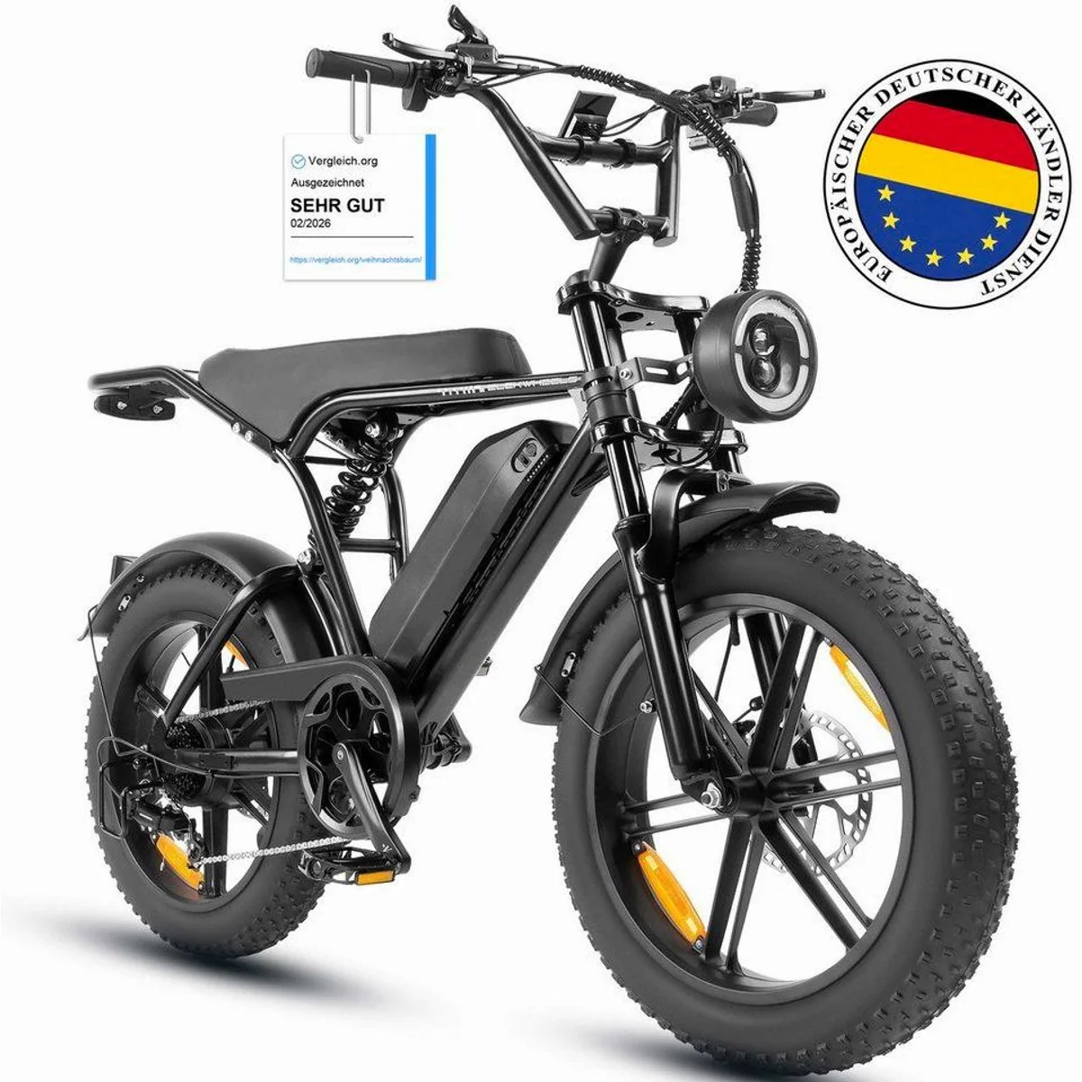 Vankel E-Bike Cityrad E6-3.0, Retro Design, 108 km Reichweite, 250W Motor