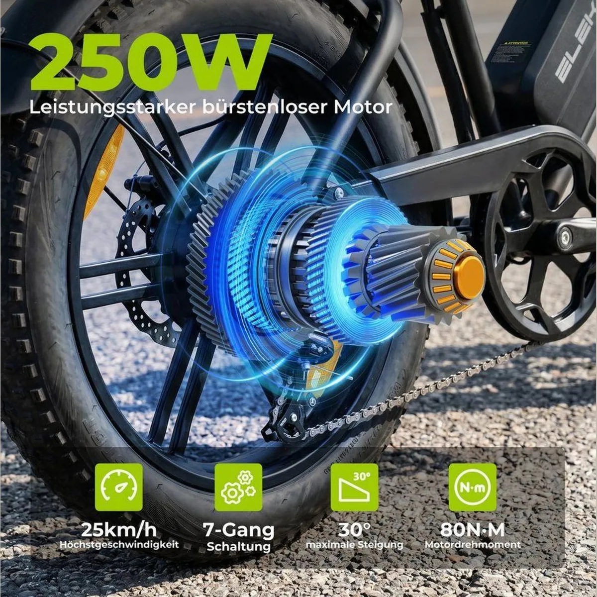 Vankel E-Bike Cityrad E6-3.0, Retro Design, 108 km Reichweite, 250W Motor 2