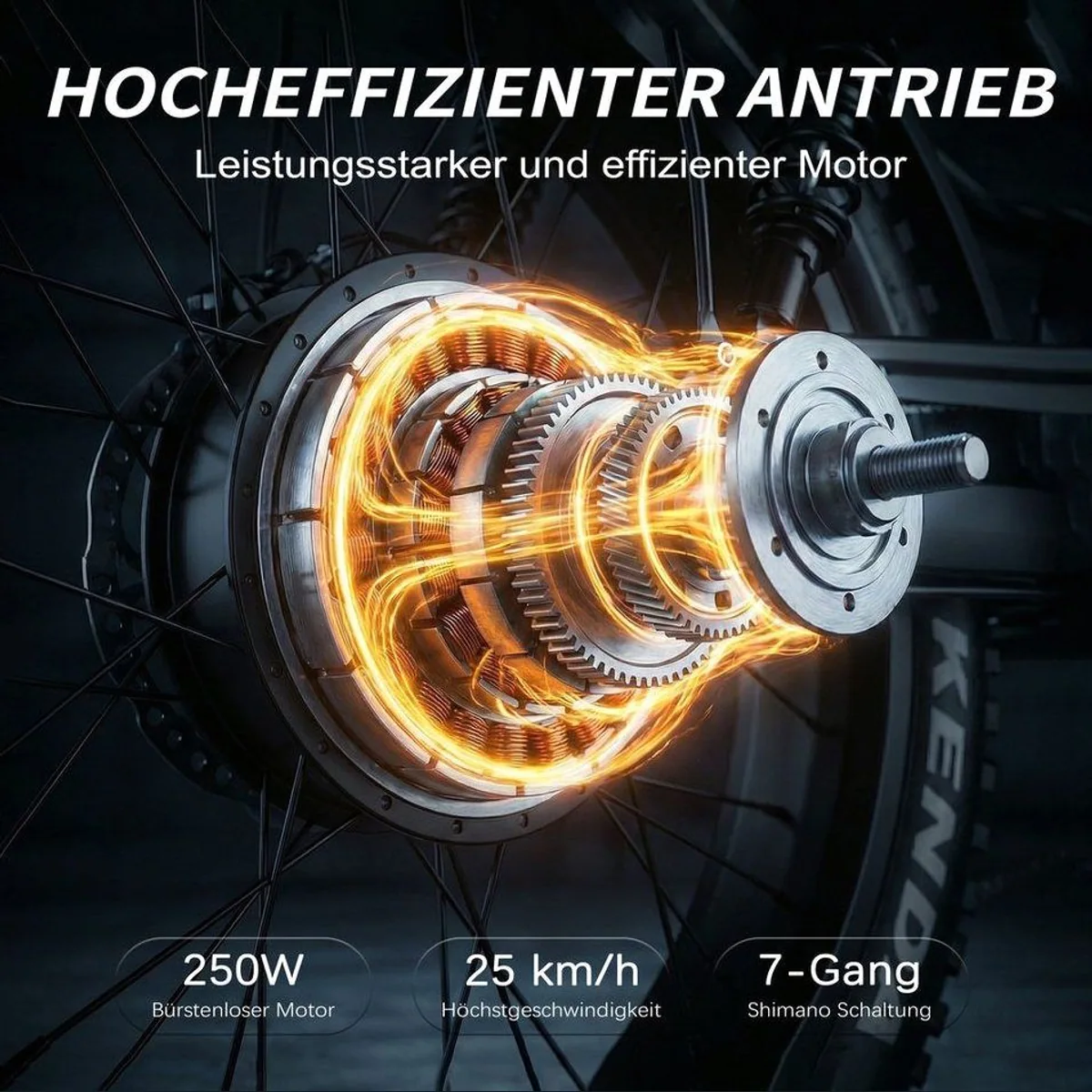 Vankel MX10 E-Bike Cityrad, kraftvoller Heckmotor, 100 km Reichweite, 7-Gang-Schaltung 2