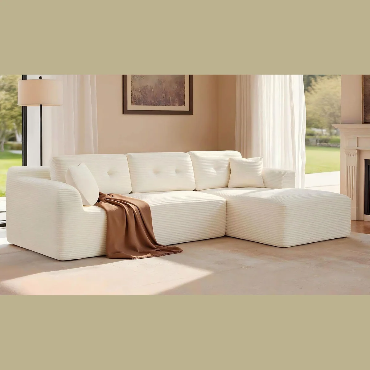 VASAGLE modulares Schlafsofa, kein Aufbau erforderlich, B: 244 cm in Cord