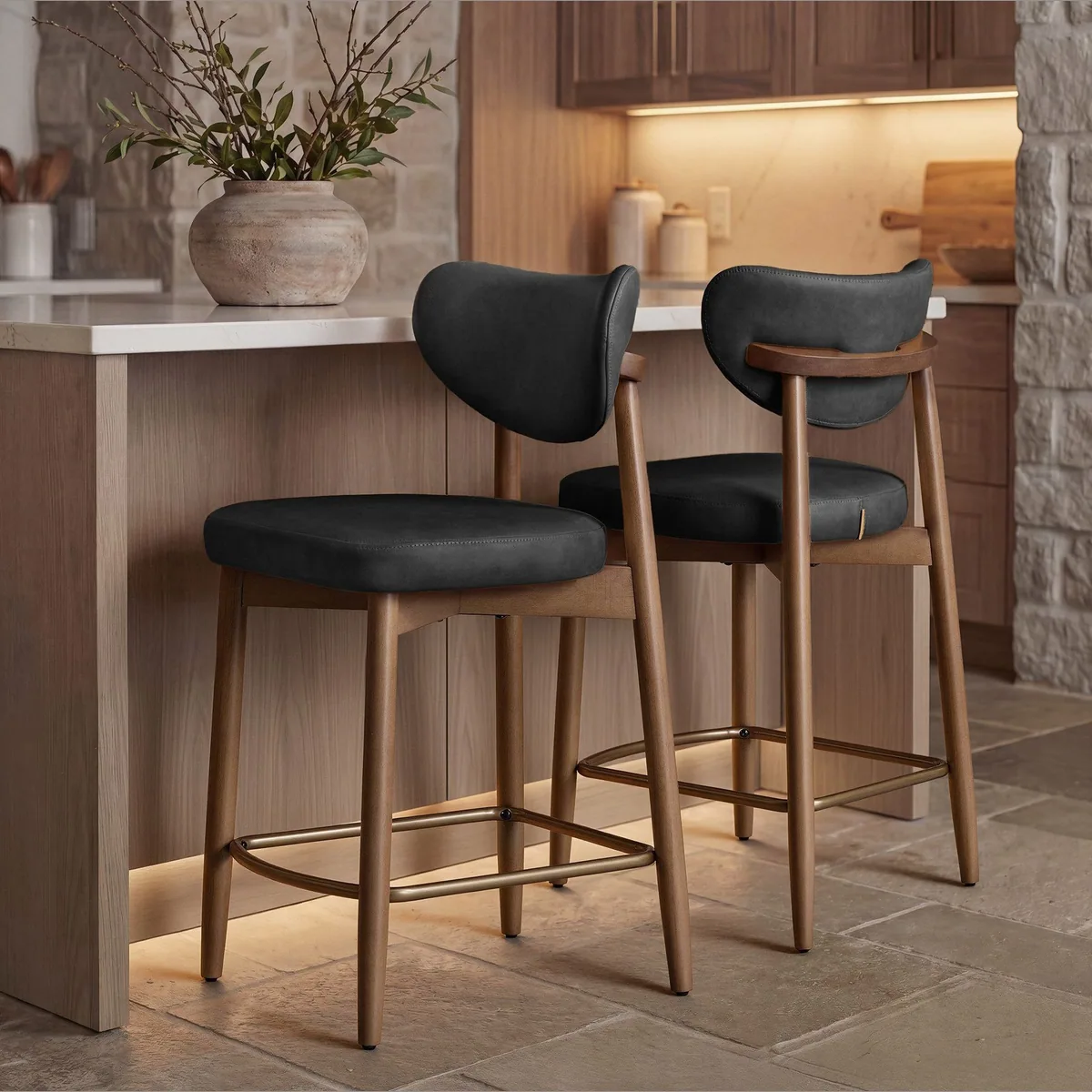 VASAGLE Barhocker Set, ergonomisches Design, für Kücheninseln geeignet