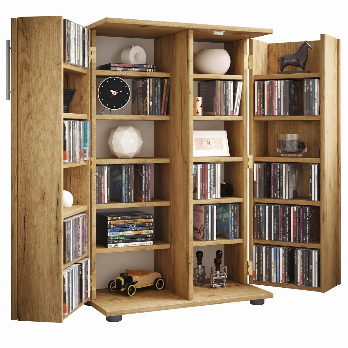 VCM Engalo Standregal, 24 Fächer, platzsparendes Design — ideal für CDs und DVDs