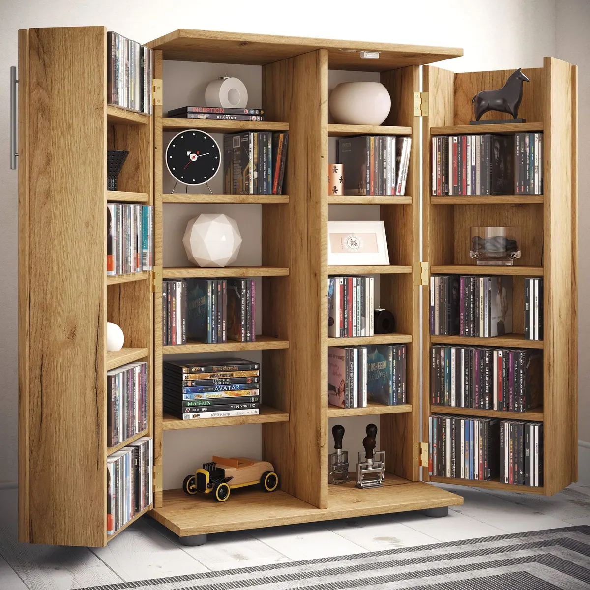 VCM Engalo Standregal, 24 Fächer, platzsparendes Design — ideal für CDs und DVDs 4