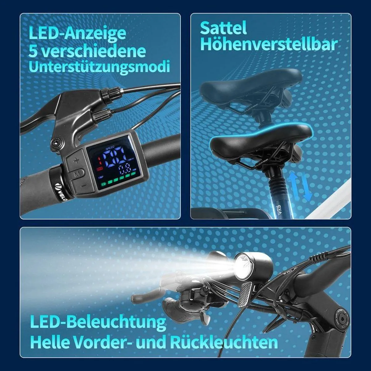 VECOCRAFT E-Bike Trekkingrad 28'', hohe Reichweite, 8-Gang Shimano 5
