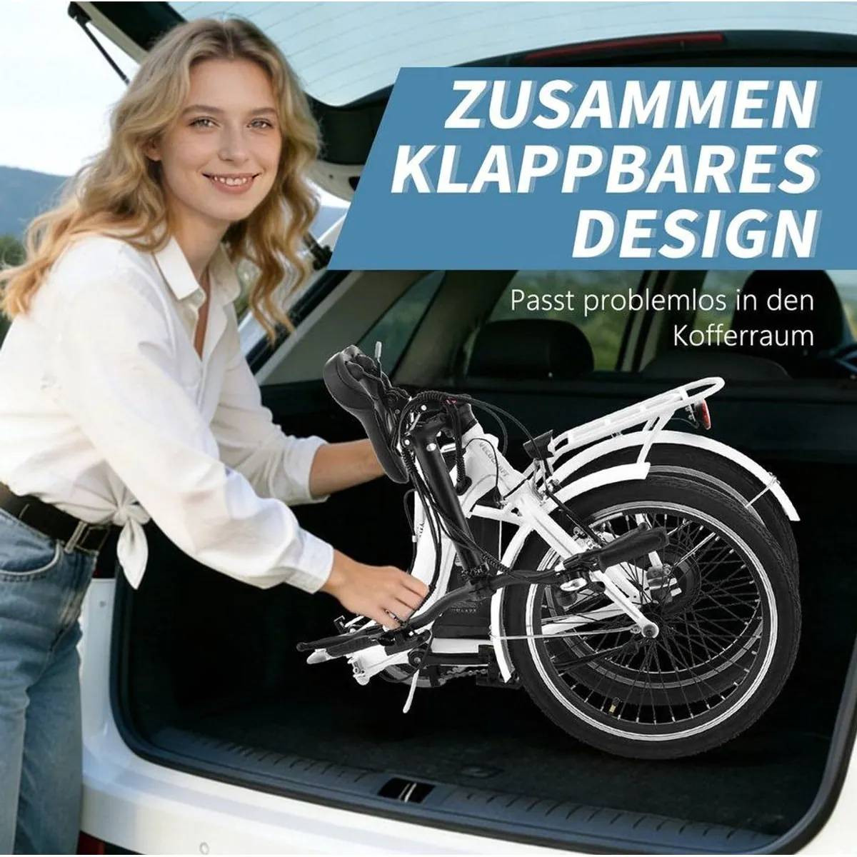 VECOCRAFT NEMESIS E-Bike Faltrad 20 Zoll, leistungsstarker Heckmotor, klappbar & platzsparend 5