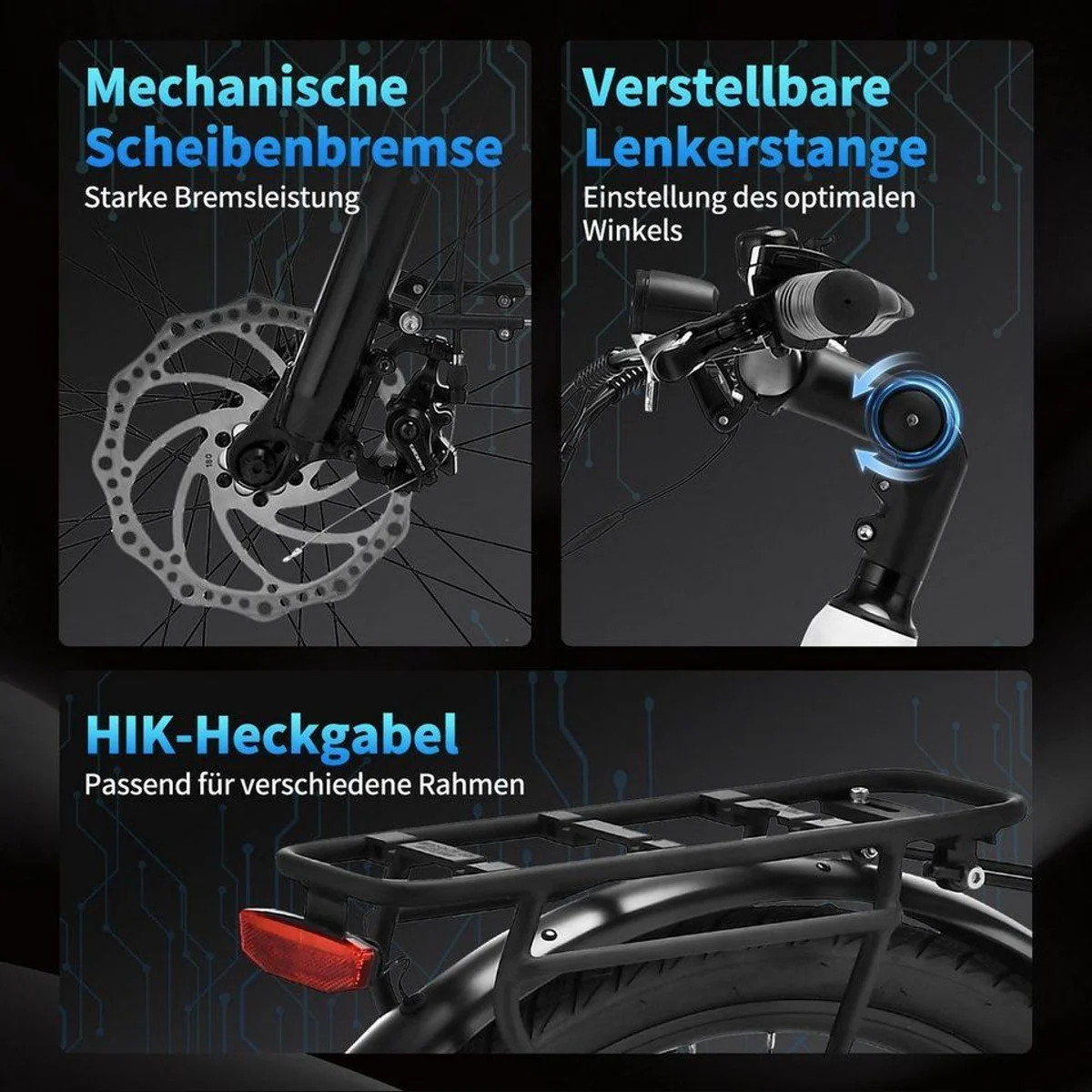 VECOCRAFT E-Bike Trekkingrad, kraftvoller Antrieb, große Akkureichweite, leicht und wendig 4