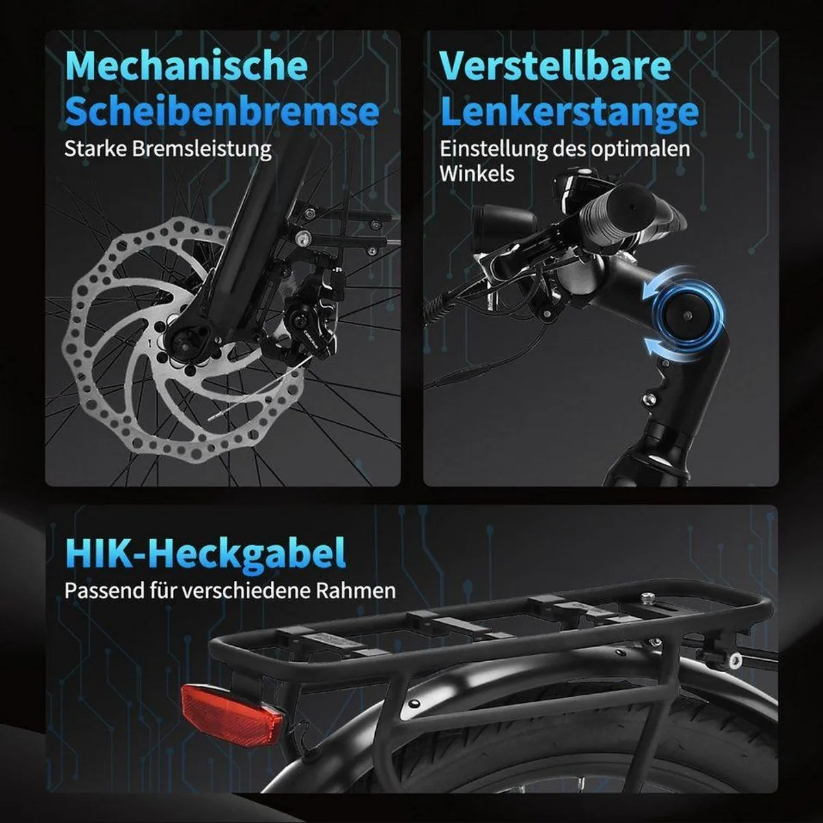 VECOCRAFT E-Bike Cityrad EURYBIA, 36V 10.4Ah, 100 km Reichweite, 7-Gang Shimano 5