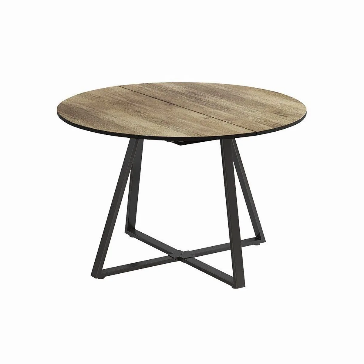 Vicco Esstisch Loyd, ausziehbar, Eiche rustikal/Schwarz, 120-160 x 120 cm 2