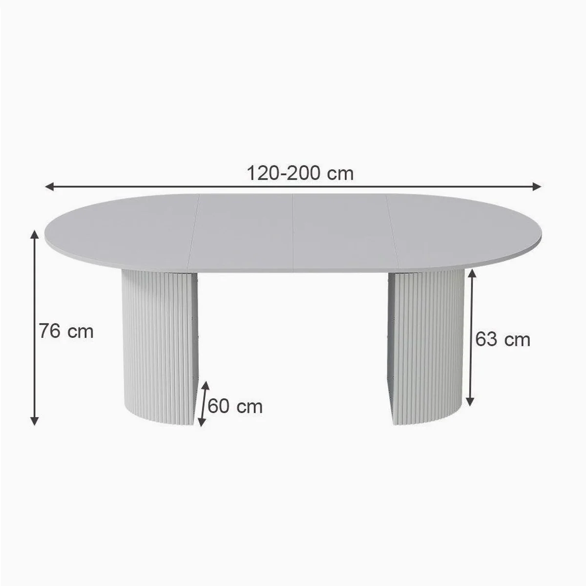 Vicco Esstisch Calero, ausziehbar, 120-200 x 60 cm, elegante Rillenstruktur 3