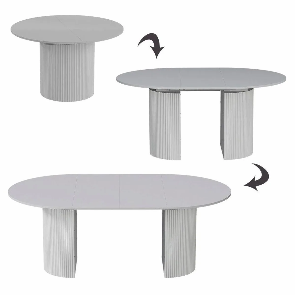 Vicco Esstisch Calero, ausziehbar, 120-200 x 60 cm, elegante Rillenstruktur 5