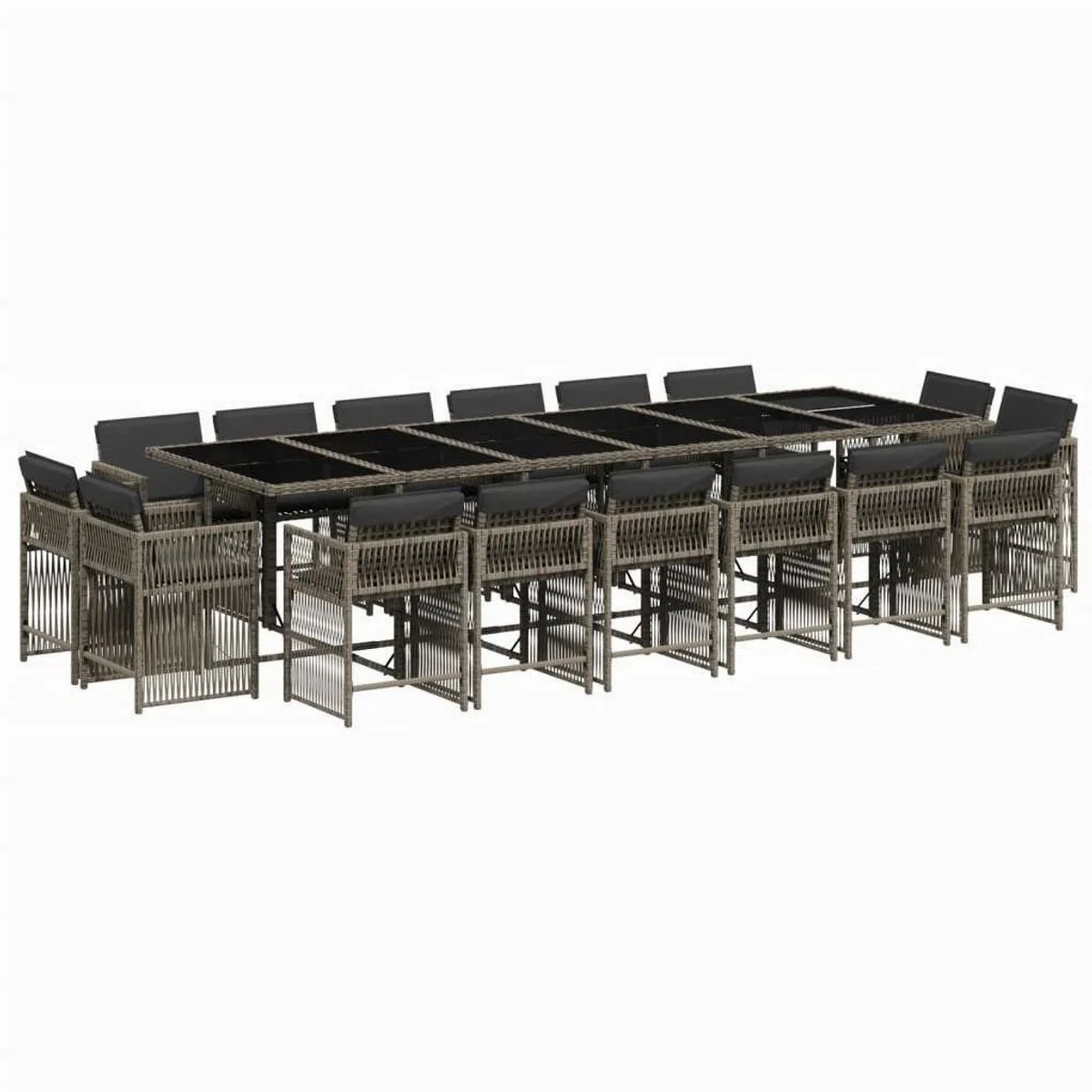 vidaXL Garten-Essgruppe 17-tlg., stilvolles Design, platzsparend, pflegeleicht