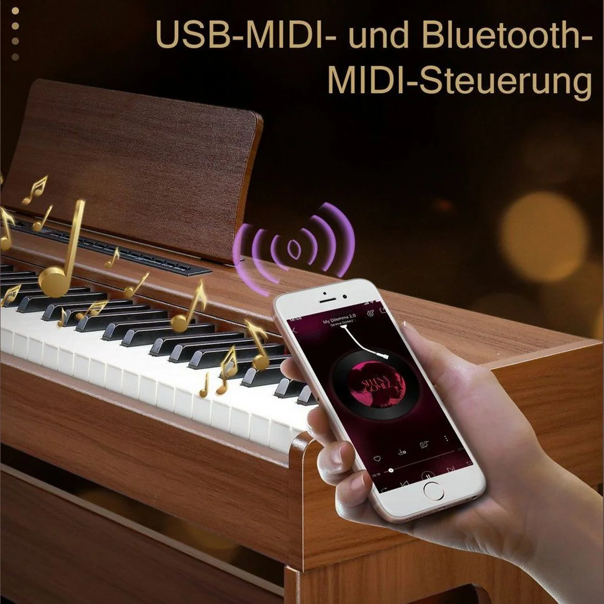 VINGLI GDP-104 Digitalpiano, vollgewichtete Tasten, Dual Bluetooth, 128 Klangfarben 2