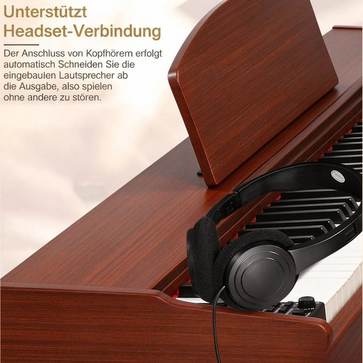 VINGLI Digitalpiano, 88 gewichtete Tasten, 3-Pedal-System, Bluetooth-fähig 4