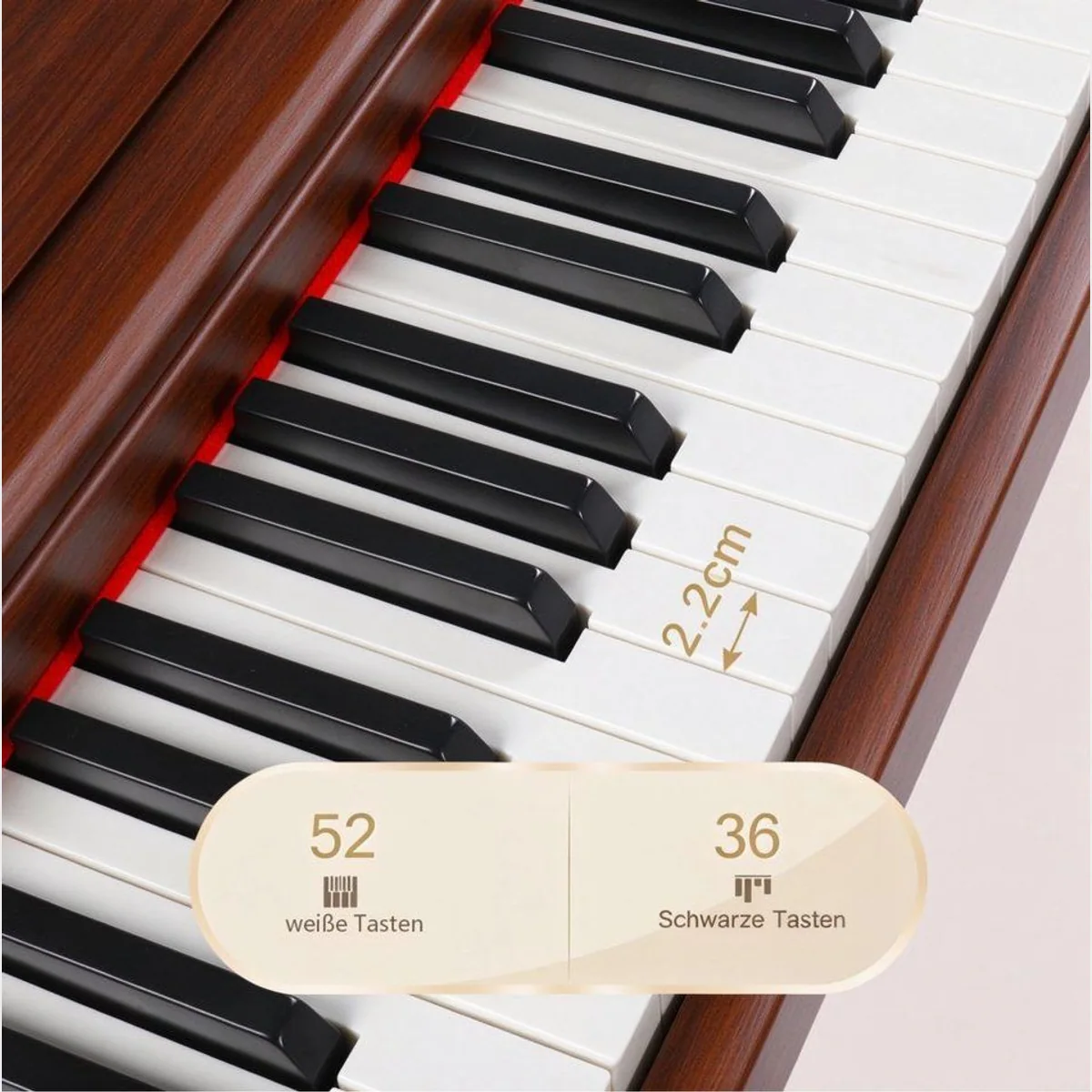 VINGLI Digitalpiano, 88 gewichtete Tasten, 3-Pedal-System, Bluetooth-fähig 5