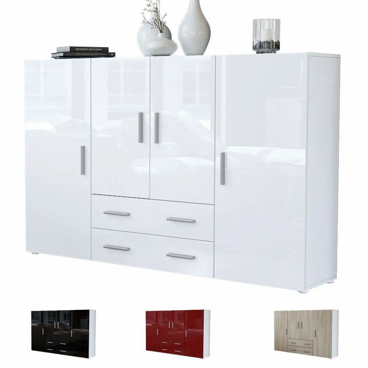 Vladon Highboard Nora, elegantes Design, großzügiger Stauraum, vielseitige Nutzung 5