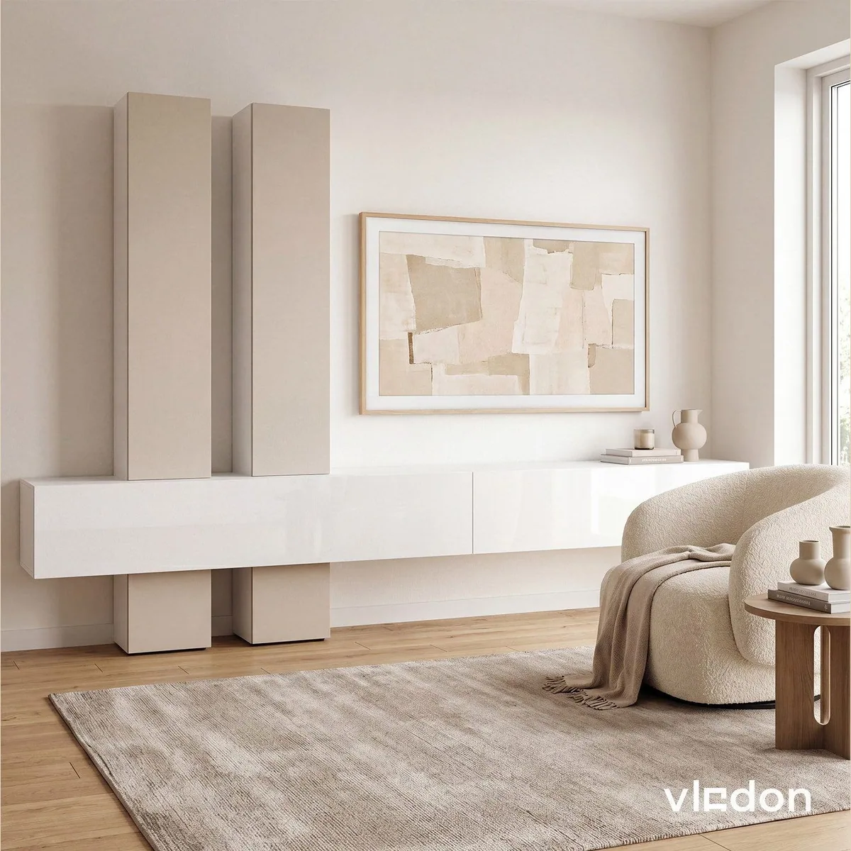 Vladon Moja Wohnwand, elegantes Design, cleverer Stauraum, sanfte Soft-Close Scharniere 2