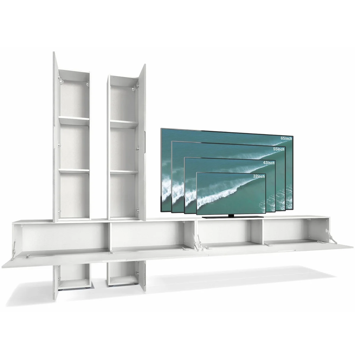 Vladon Moja Wohnwand, elegantes Design, cleverer Stauraum, sanfte Soft-Close Scharniere 3