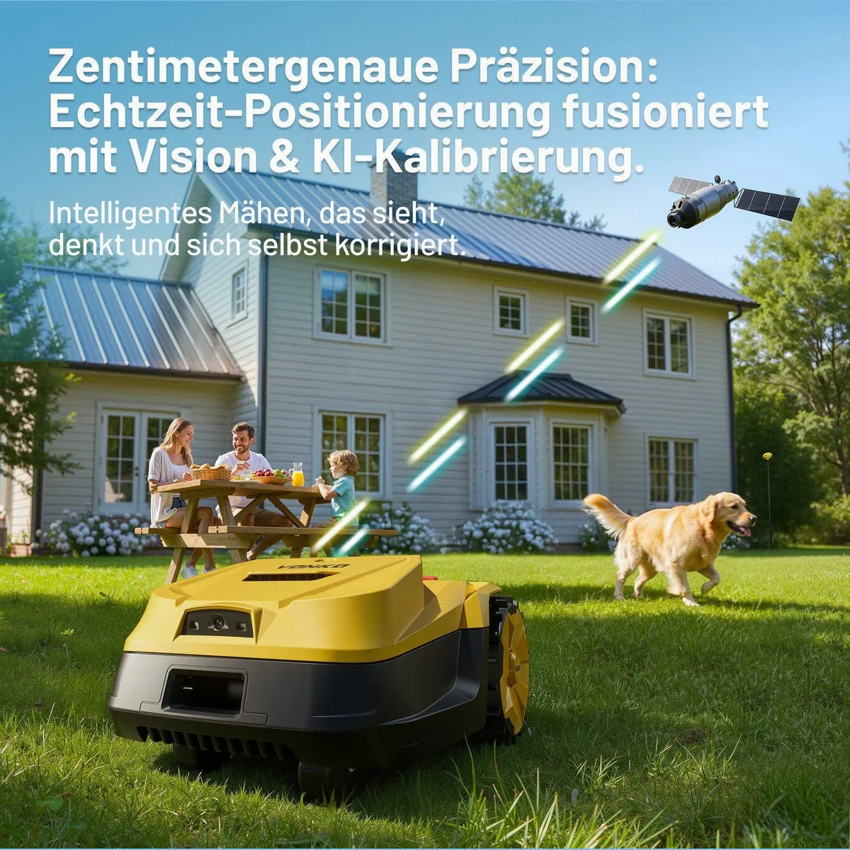VONKO M200 Rasenmähroboter, RTK+AI Vision, 1500 m², 45% Steigung, App-Steuerung 2