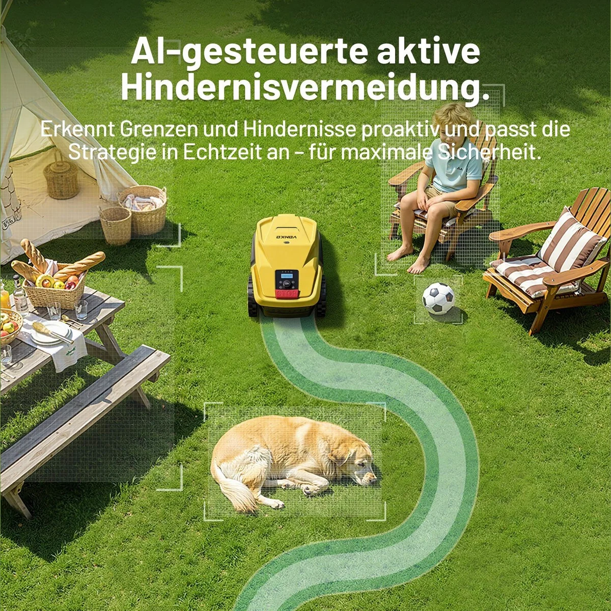 VONKO M200 Rasenmähroboter, RTK+AI Vision, 1500 m², 45% Steigung, App-Steuerung 3