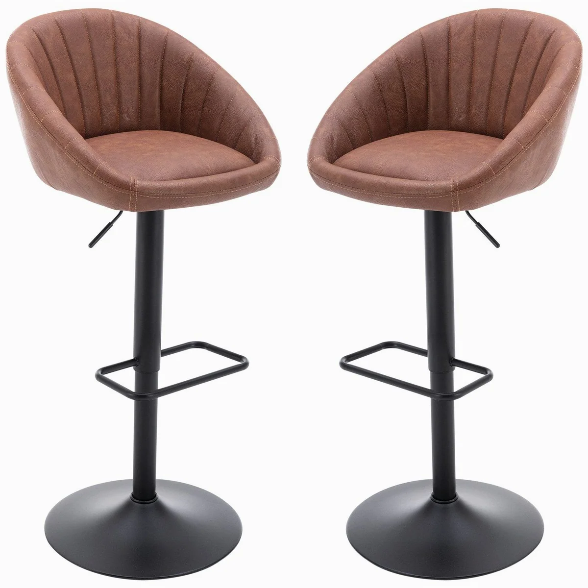 WAHSON OFFICE CHAIRS Barhocker, höhenverstellbar und drehbar, komfortables 2er Set