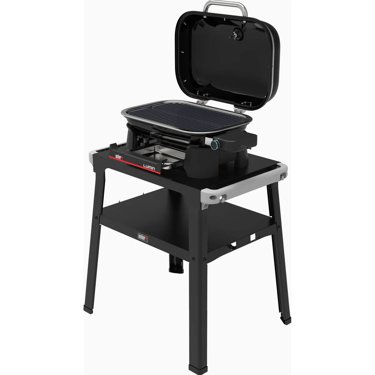 Weber LUMIN COMPACT Elektrogrill, 2200 W, flexibler Stand für urbane Grillfreuden