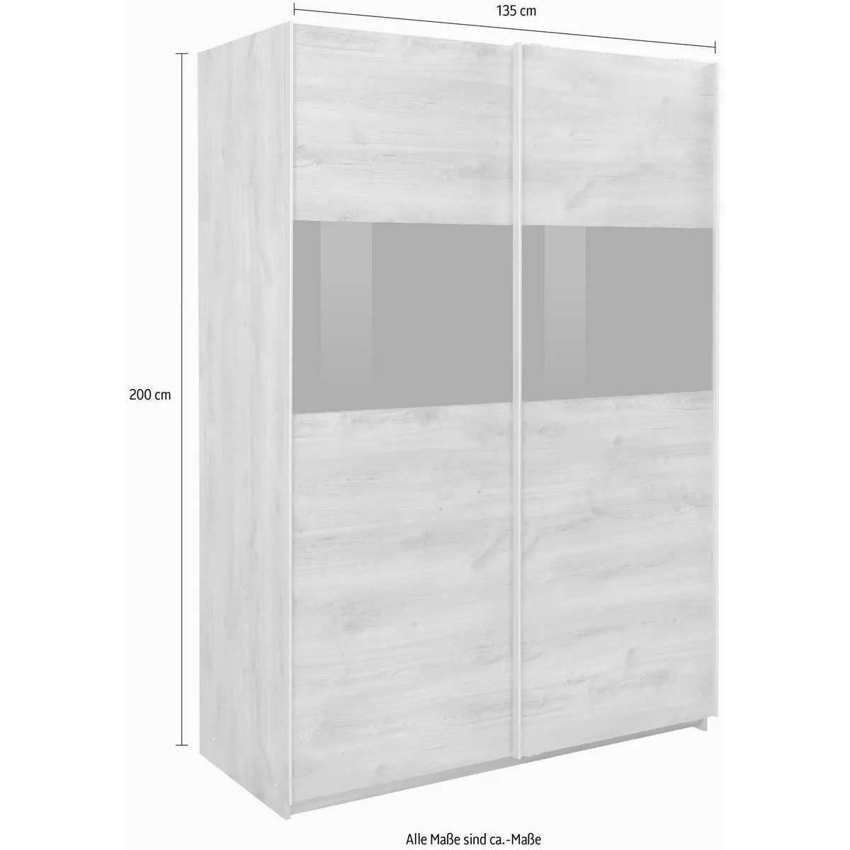 Wimex Schwebetürenschrank Bramfeld, geradliniges Design, hochwertige Glaselemente, individuelle Einlegeböden 4