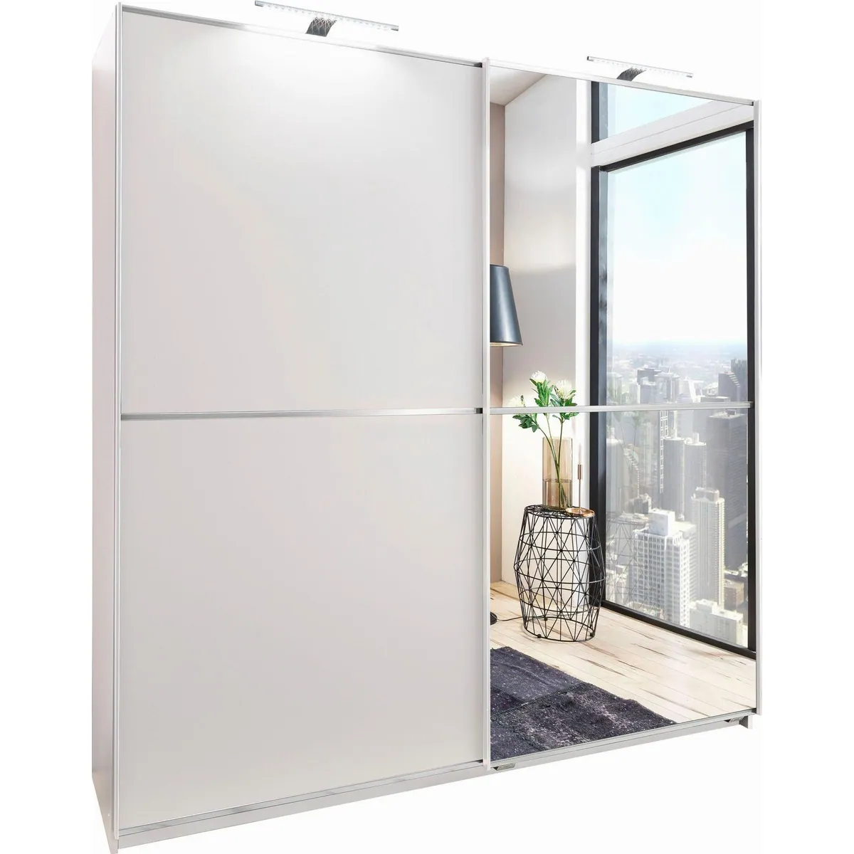 Wimex Schwebetürenschrank Baden, elegantes Design, geräumig, praktische Spiegel