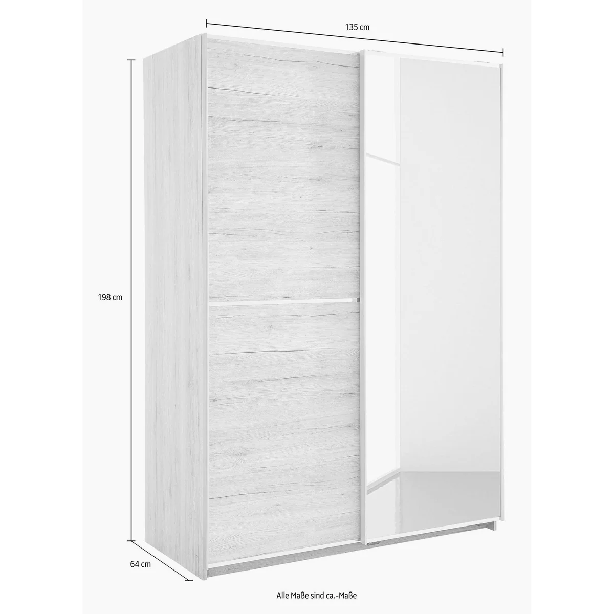 Wimex Schwebetürenschrank Baden, elegantes Design, geräumig, praktische Spiegel 3