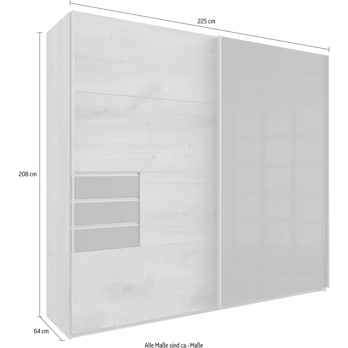 Wimex Schwebetürenschrank Saigon, elegantes Design, geräumig, verstellbare Einlegeböden 4