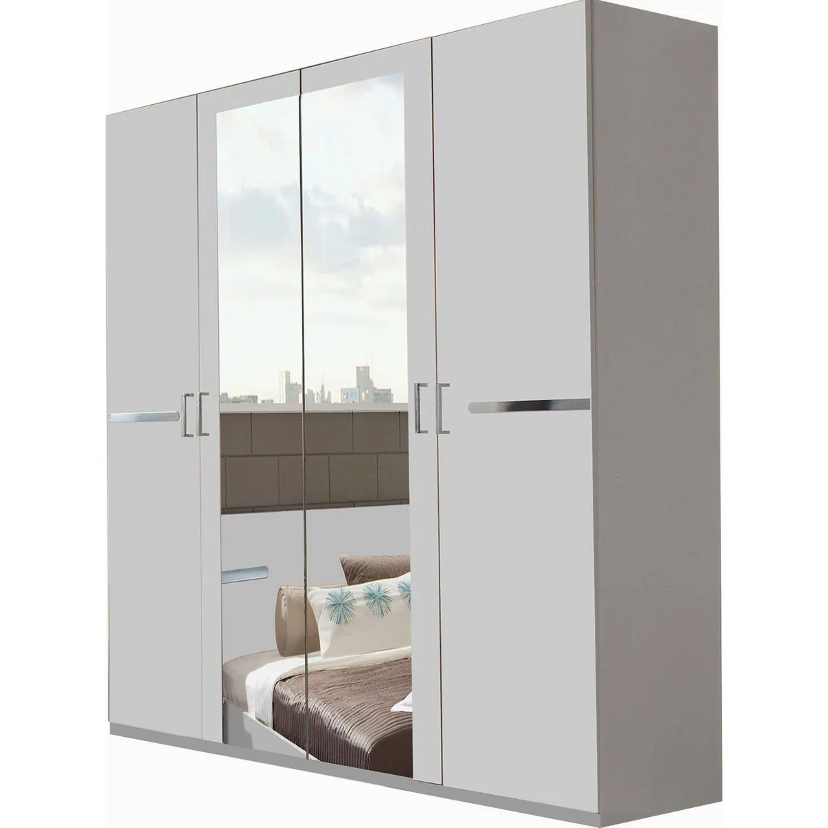 Wimex Kleiderschrank Anna, moderner Stil, Spiegelauflagen, viel Stauraum