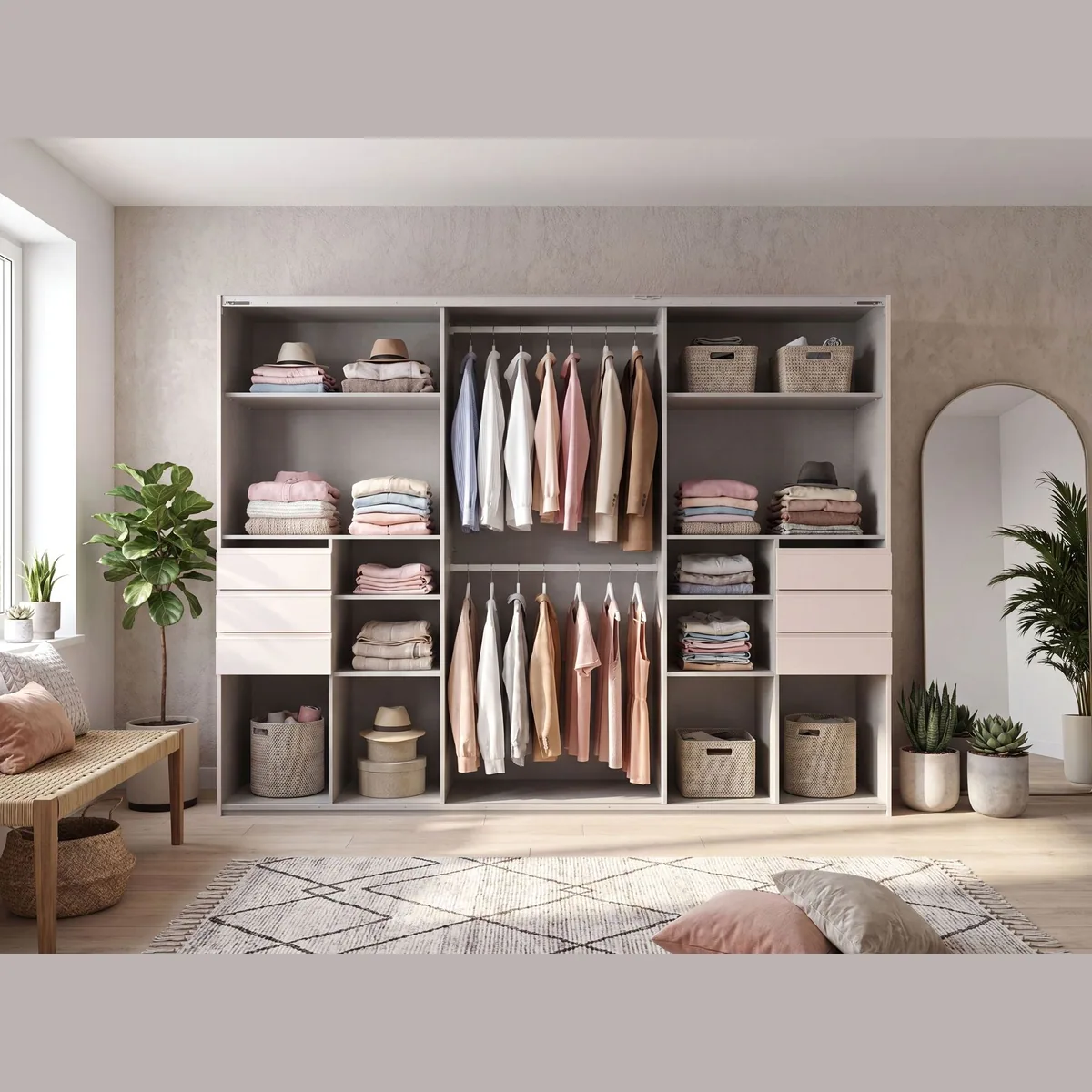 Wimex Schwebetürenschrank Saigon, moderne Glaselemente, 3 Türen, 270 cm breit 5