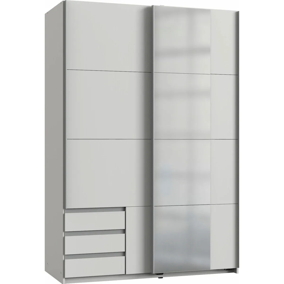 Wimex Schwebetürenschrank Emden, moderner Kleiderschrank mit Spiegel und Schubladen