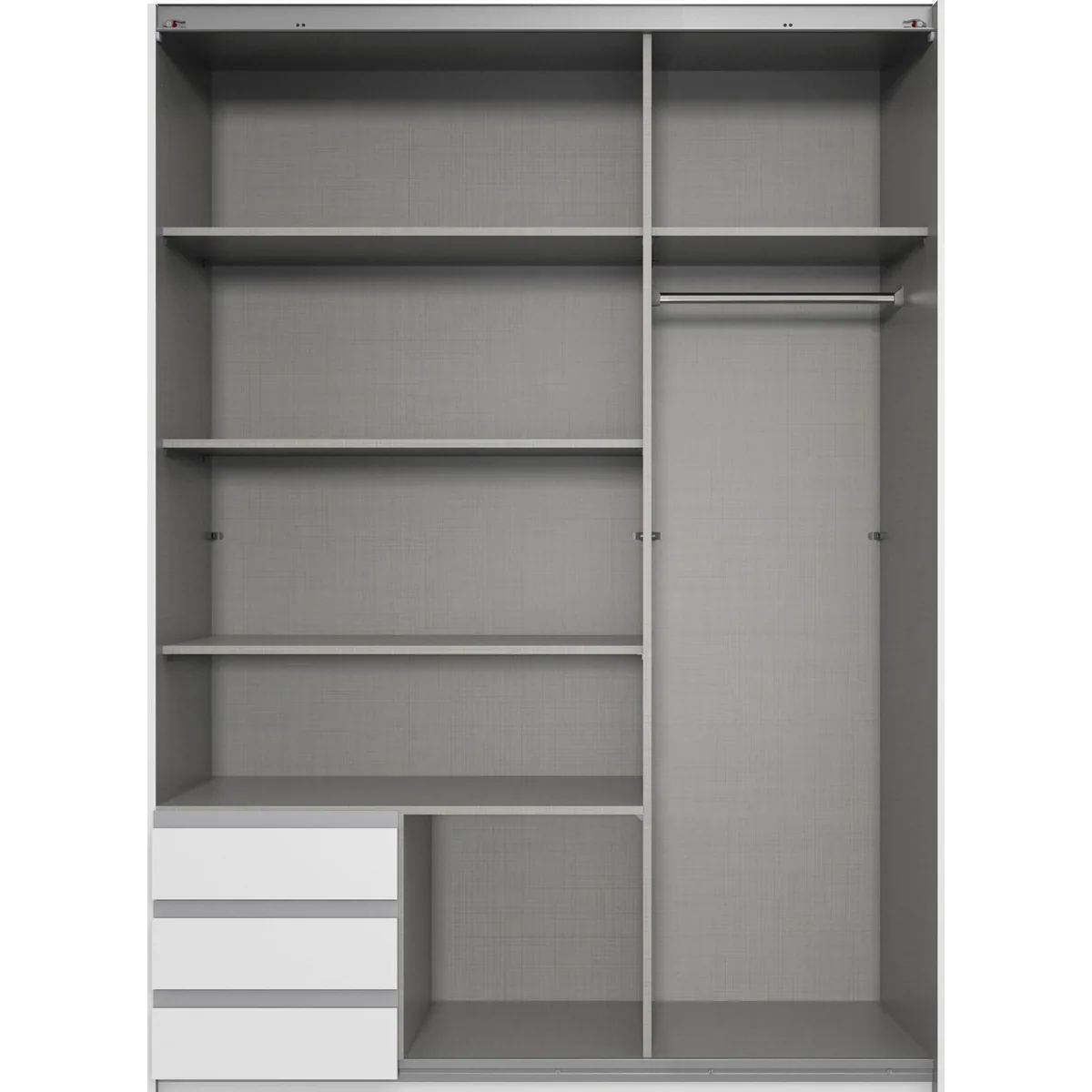 Wimex Schwebetürenschrank Emden, moderner Kleiderschrank mit Spiegel und Schubladen 3