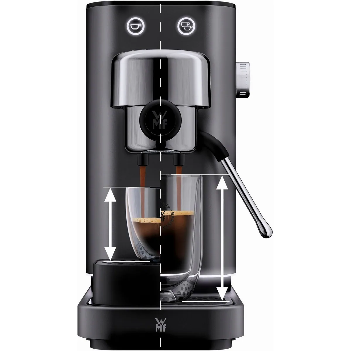 WMF Lumero Espressomaschine Stone Grey, kompakt, 15 bar, LED-Beleuchtung 3