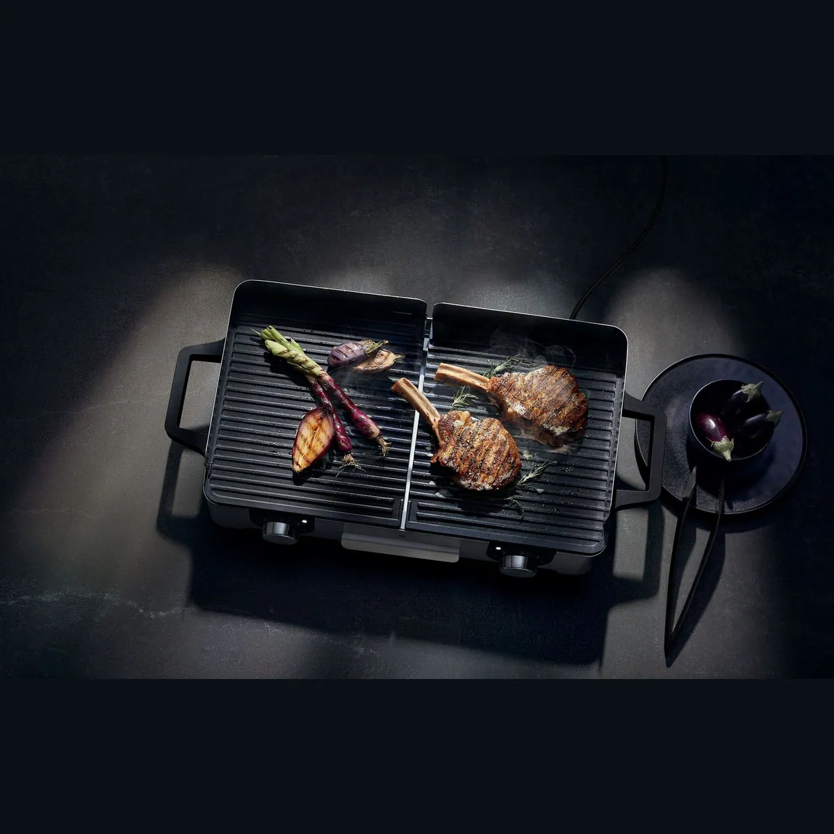 WMF Lono Master Standgrill, 2400 W, antihaftbeschichtete Aluminium-Gussplatten, Outdoor geeignet 4