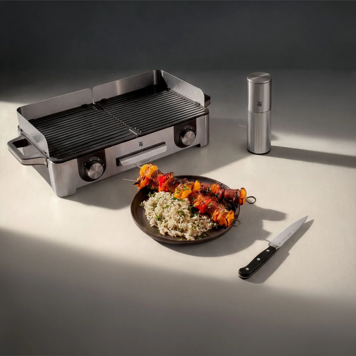 WMF Lono Master Standgrill, 2400 W, antihaftbeschichtete Aluminium-Gussplatten, Outdoor geeignet 5