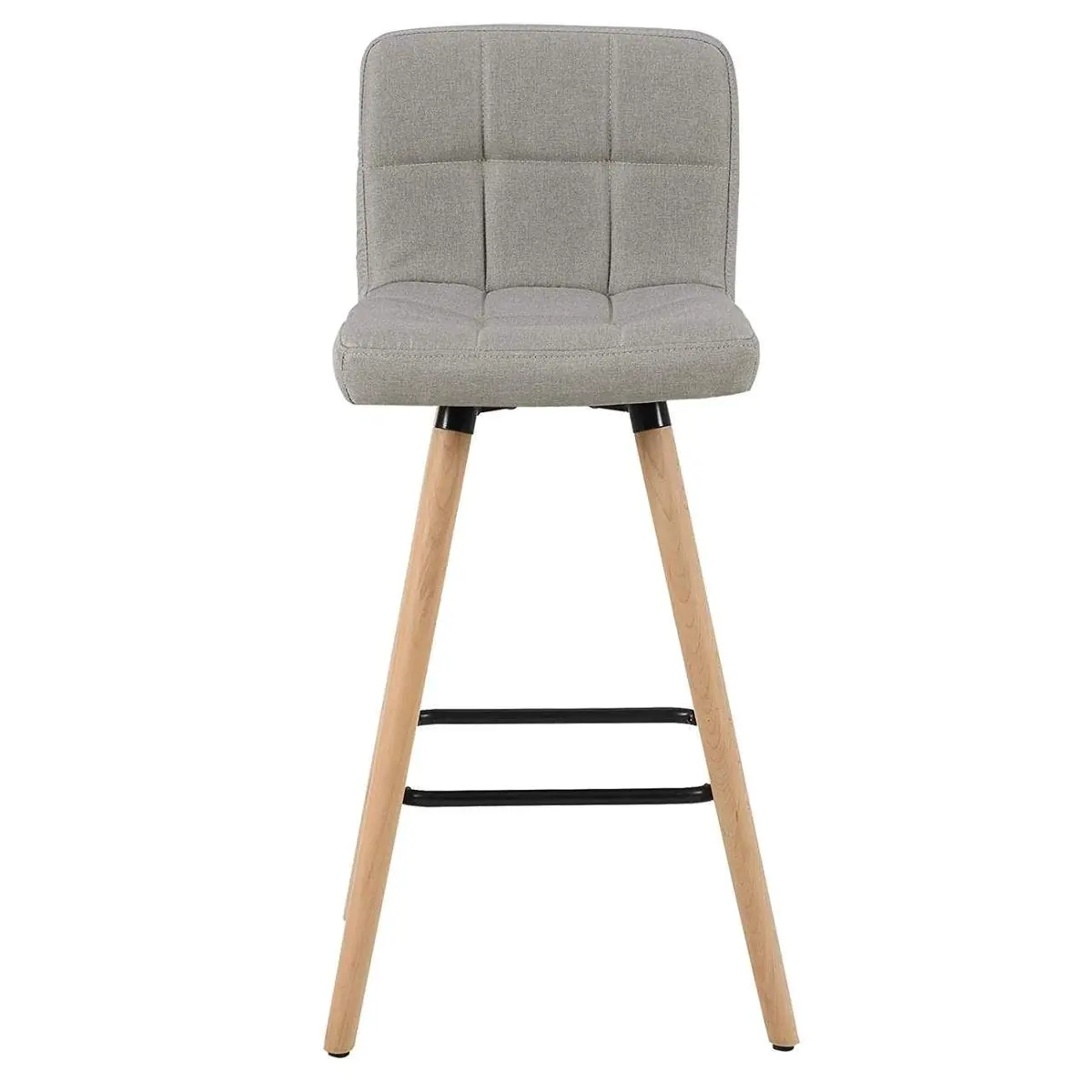 Woltu Barhocker, ergonomisches Design, stabile Massivholzbeine, atmungsaktives Leinen 3