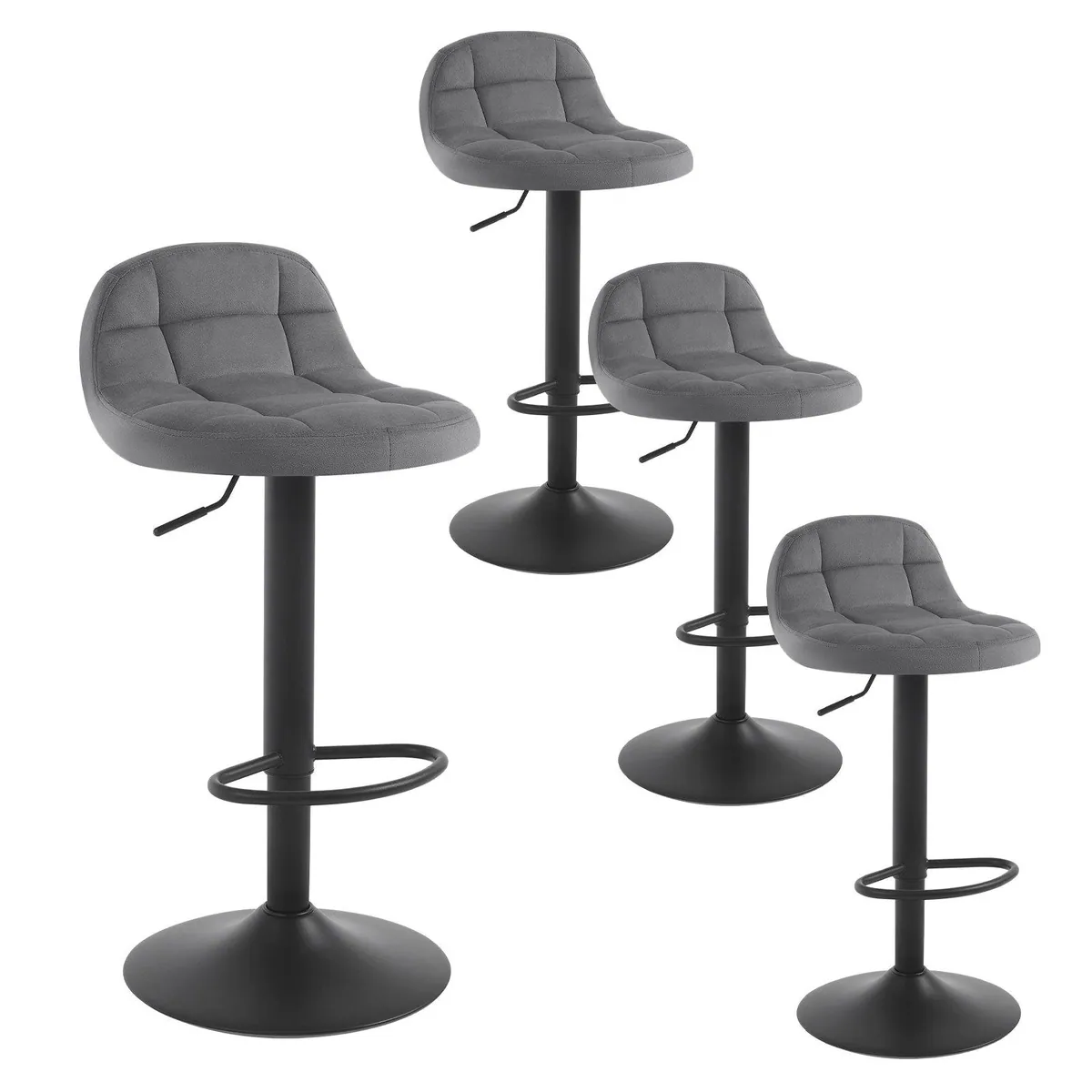 Woltu Barhocker 4er-Set, höhenverstellbar, 360° drehbar, elegant und komfortabel