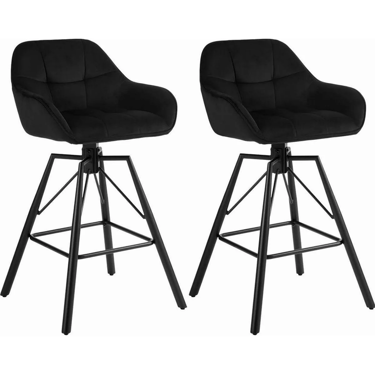 Woltu Barhocker 2er Set, drehbar mit Lehne und Fußstütze