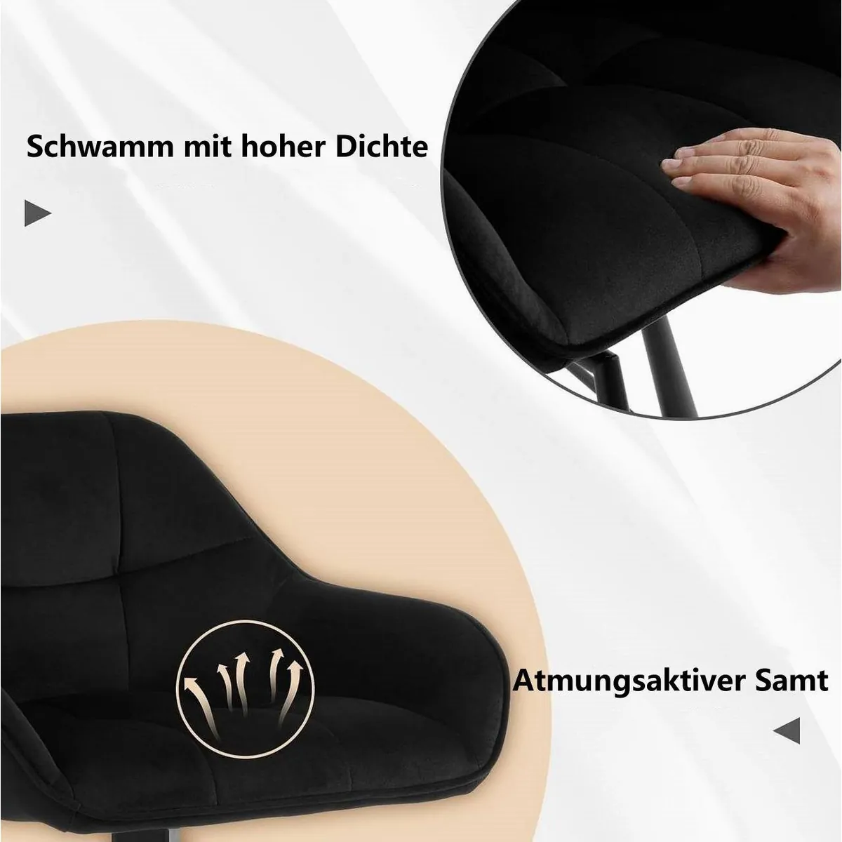 Woltu Barhocker 2er Set, drehbar mit Lehne und Fußstütze 5