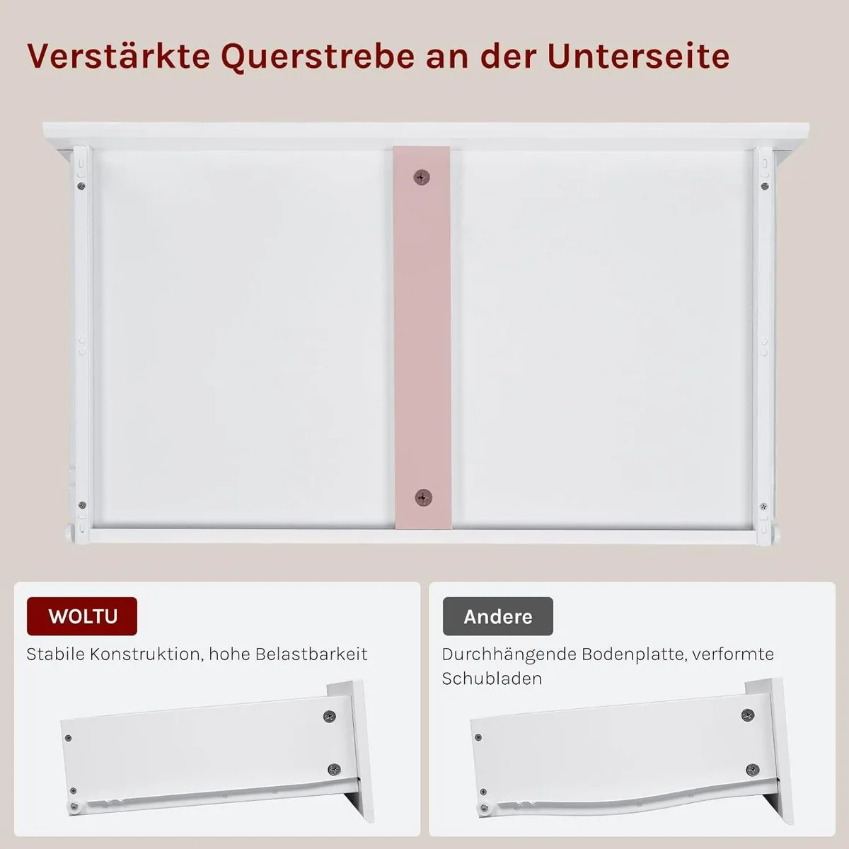 Woltu Kommode, 5 Schubladen + 1 Schrank, modernes Design 5