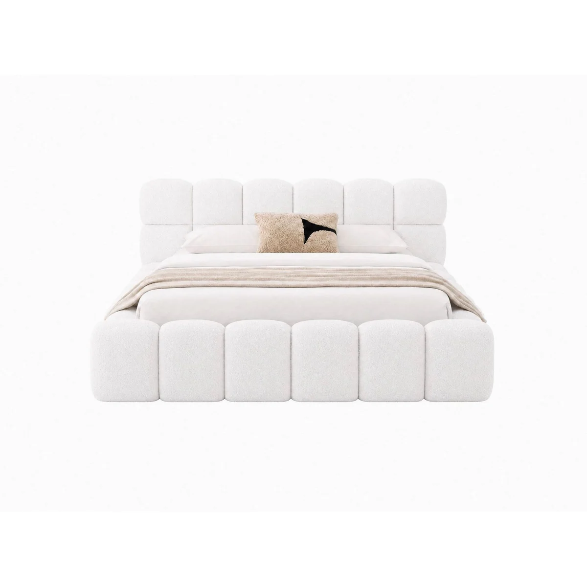 wonello Polsterbett Mira, eleganter Boucle-Stoff, Stauraum & einfacher Aufbau 5