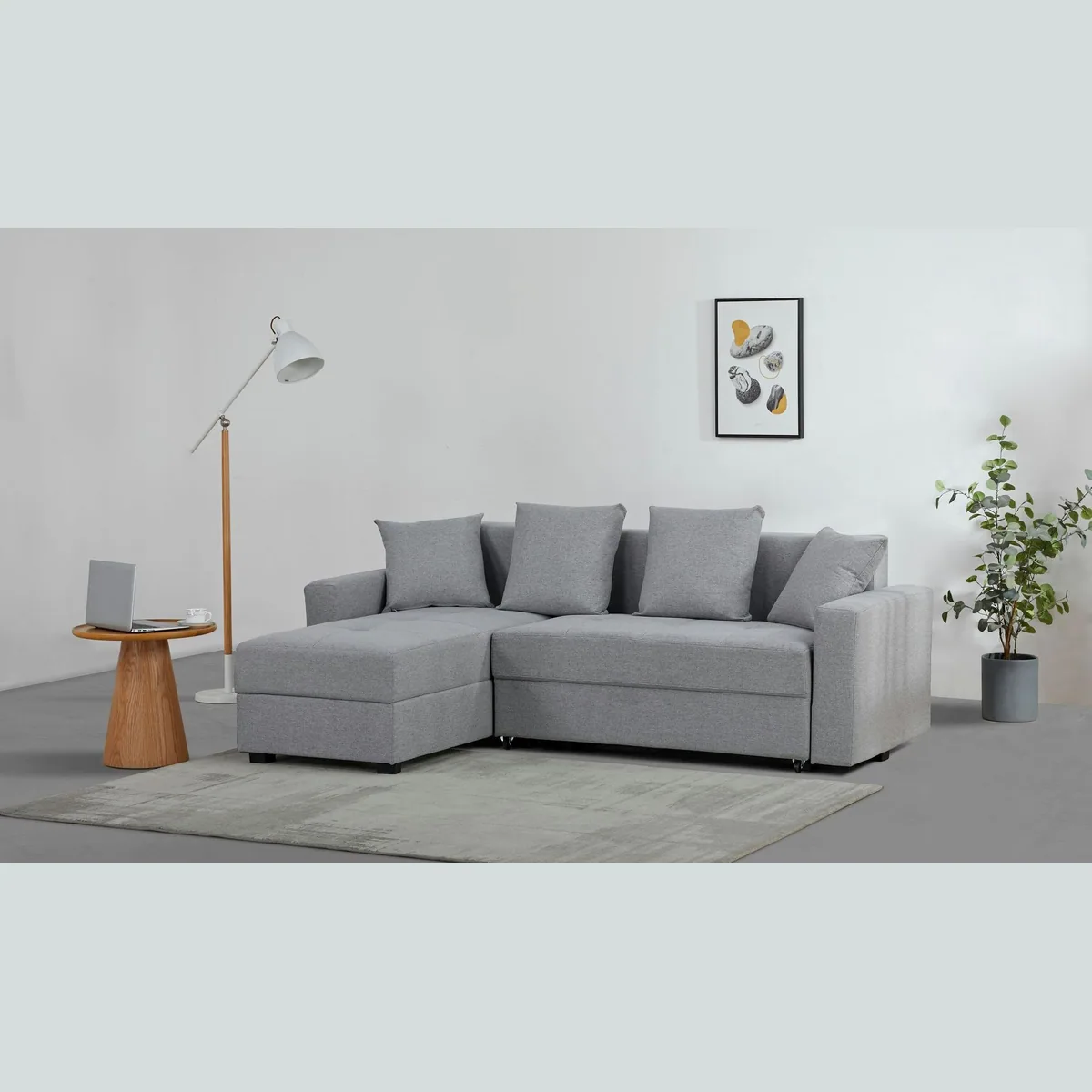 Ecksofa KILLAM, 217 cm, L-Form, vielseitig mit Schlaffunktion und Bettkasten
